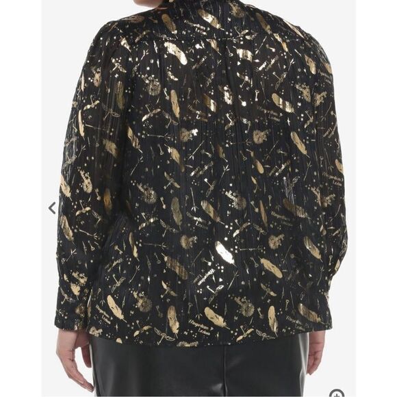 Hot Topic Harry Potter Spell Icons Girls Long-Sleeve Woven Button-Up Plus Size 2 - Picture 7 of 8